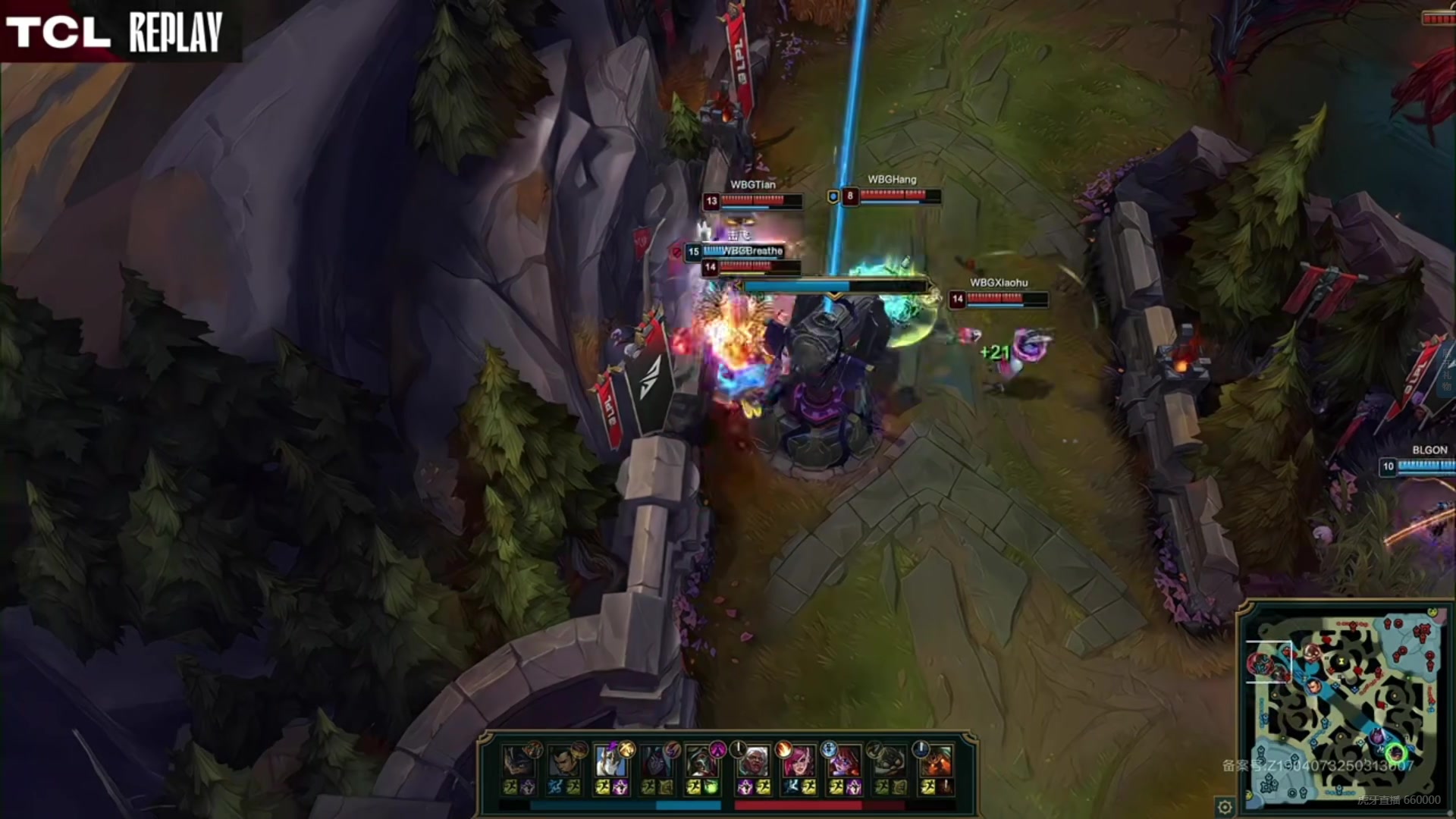 png电子WBG越塔击杀knight之后，BLG反打团灭WBG！